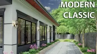 4-Bedroom Small Modern Classic House Design (10m x 19.6m) | Full Interior and Exterior