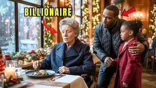 Sad Elderly Billionaire Sits Alone on Christmas Eve, Until a Single Father and His Daughter Walk In…