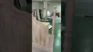Solid wood king-size bed made in a furniture factory in Shanghai, China。 #bed #woodworking #shorts