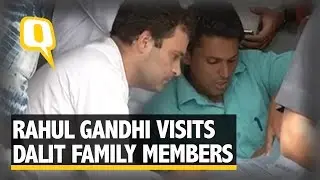 The Quint: Una Dalit Assault: Rahul Meets Victims&rsquo; Kin, Offers Financial Help