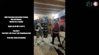 Самооборона для детей: становая тяга с гирей на одной ноге, упражнение с подушкой 2: ... Удар ног...