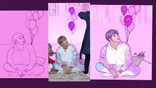 Let&rsquo;s draw Jin from RUN BTS by BdoubleE (Timelapse)