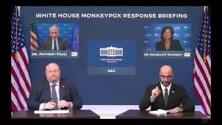 White house monkey pox public official breaks chair live on stream