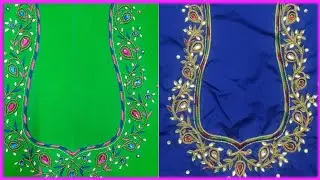 Maggam work blouse design beads and thread work design/ beautiful kundan work / Aari work tutorials