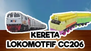 Cara Membuat Kereta Lokomotif CC206 Dari Balok Susun