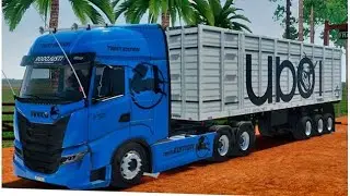 Skins Iveco S Way Azul Twist Edition na Carreta Boiadeira UBOI