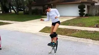 Teri on Jumping Stilts