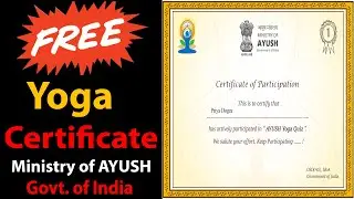 Free Yoga Certificate - Ministry of AYUSH - Govt of India - Govt Certificate Online