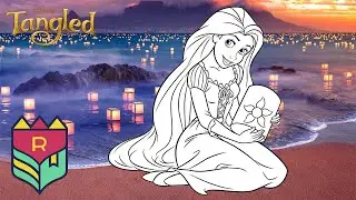 Coloring  Tangled - Disney Princess Rapunzel Coloring Book & Pages