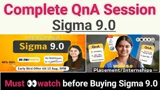 🚀Sigma 9.0 Complete QnA Session | Apna College |Complete Placement Course #placement #sigma