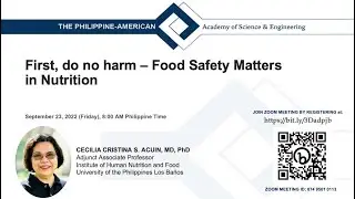 PAASE Webinars: First, Do No harm &ndash; Food Safety Matters in Nutrition