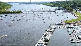 St Croix River Valley Aerial Views Saturday Afternoon Boat Parade Stillwater Minnesota