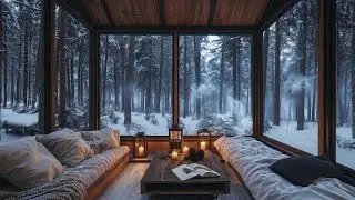 Cozy Winter Cabin Ambiance Snowy Forest Retreat for Relaxation for Stress Relief Study Sleep