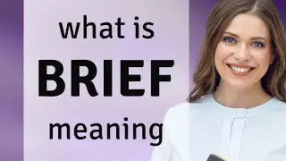 Brief &bull; what is BRIEF meaning