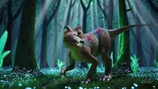 Friendly Dinosaur Walking Through a Magical Forest | Kid-Friendly Cinematic Animation