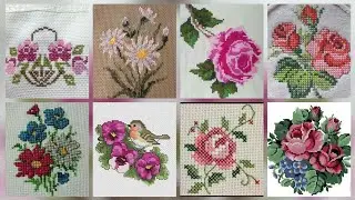 Top 100+ Amazing and Elegant Floral Cross stitch patterns || Charsuti Kerhai Ideas For Everything||