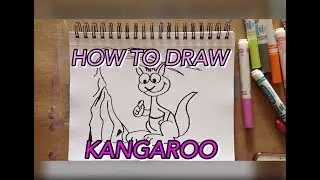 HOW TO DRAW KANGAROO STEP BY STEP, DRAWINGS FOR KIDS STEP BY STEP, DRAWINGS
