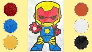 Relaxing Sand Art Coloring &ndash; Superhero Armor Character Drawing for Kids | Magic Sand and Colors