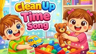 Clean Up Time Song 🧸 | Fun Kids Nursery Rhyme | Cartoon Cleaning Song
