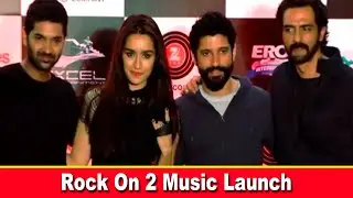 Farhan Akhtar And Arjun Rampal, At Music Launch Rock On 2 - UNCUT