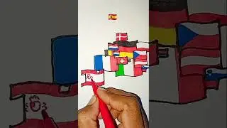 draw Flag Map of Spain 🇪🇸 #spain #flag