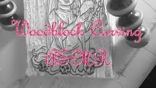 Watch Me Carve A Woodblock Print | Satisfying | Music Version | Miniature Self Portrait