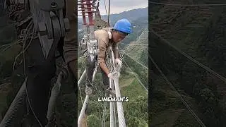 The Most Dangerous Lineman Job in the World! 🥶 #viral #1million #shorts #trending #Goviral