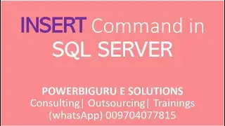 Inserting the data in SQL Server |insert  in SQL Server |SQL Server Training by Srinivas Gorrepati
