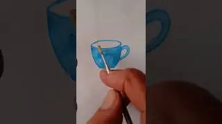 A Blue Cup Of Tea # Shorts # Easy Drawing