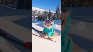 &ldquo;Cute Baby Cat Ski Flip! Winter Adventure Fail 😂❄️ #CatSkiFlip&rdquo;