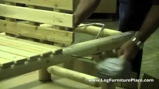 Log Chaise Lounge by Rustic Natural Cedar | Log Chaise Lounge Assembly by JHE's