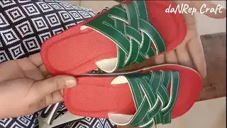 SIMPLE DIY Slippers With synthetic leather ~  How to make slippers step by step
