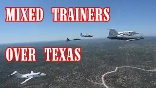 T-1 Jayhawk, T-38 Talon, T-6 Texan II in Multi-Plane Formation Video Over Texas
