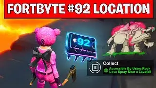 Fortnite Fortbyte 92 Location - Accessible By Using Rock Love Spray Near a Lavafall