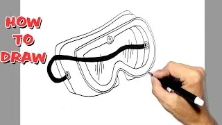 How to Draw Safety goggles Easy