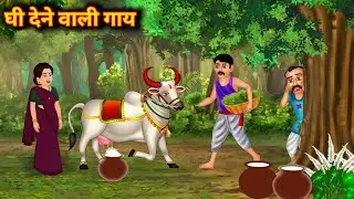 दूध के बदले घी देने वाली रहस्यमय गाय/किसान और गाय की सुन्दर कहानी #cartoon #animation #moral story