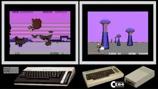 ATARI 800 vs C64 : SPACE HARRIER (Side by side comparison)