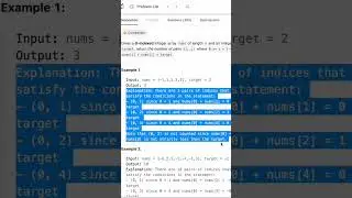 Leetcode Solution 2824.Count pairs whose sum is less than target.Day 7 of 69 Days Leetcode Challenge