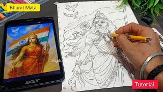 How to Draw Bharat Mata Drawing | Bharat Mata Drawing | Independence day Drawing | [Part -1] 