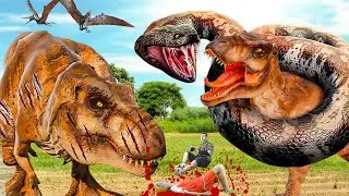 New Hollywood Movie (2023) Dinosaur Attack | T-rex Vs Anaconda | Jurassic Park| Dinosaur | Ms.Sandy