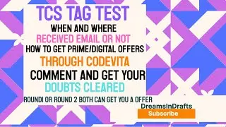 Тест TCS CodeVita TAG | TAG Mail | Подробности и подготовка | Digital/Prime/Ninja | Комментируйте...