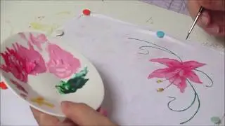 Pittura su stoffa, dipingiamo un fazzoletto o centrino - parte 1.