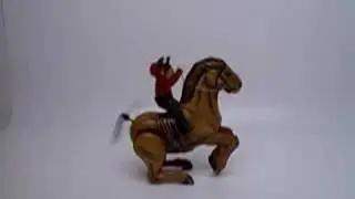 Vintage DAIYA Wind-up Tin Toy Cowboy on Horse