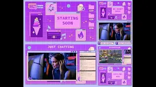 Retro Computer Pink Theme Stream Overlay &ndash; Vintage Aesthetic for Twitch & OBS