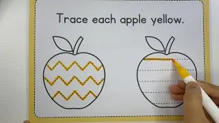 Apple Tracing for Kids | Zig Zag Curve Spiral Wavy Tidal Lines | Hindi