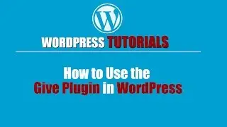 Wordpres Tutorial -Wordpress Training-How to Use the Give Plugin in WordPress