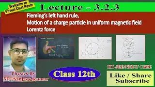 Fleming&rsquo;s left hand rule / motion of charge particle in magnetic field / Lorentz force