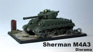 3D Printed, Sherman Tank Diorama