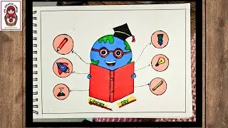 International Literacy Day Drawing | Easy Literacy Day Poster | International Education Day Poster