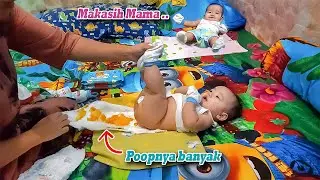 GANTI POPOK BAYI KAMPUNG PUP || Bayi umur 3 Bulan Buang Air Besar
